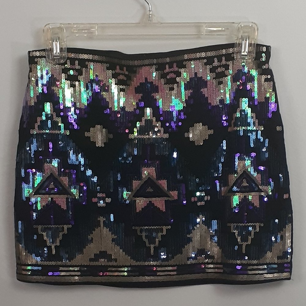 Express Sequined Mini Skirt